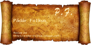 Pádár Folkus névjegykártya